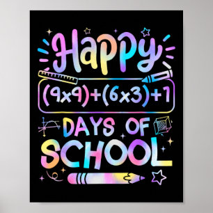 Mathe-Formel 100 Tage Schule Lustiger Mathe-Lehrer Poster