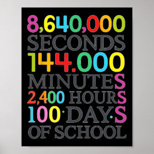 Mathe-Formel 100 Tage Schule Mathe-Lehrer Kinder Poster