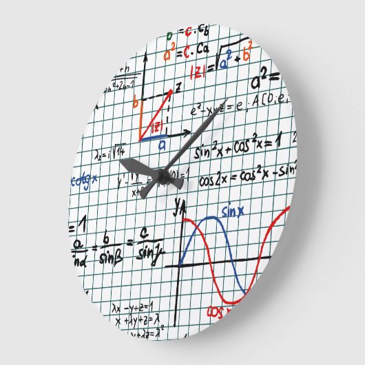 Mathe-Formel-Zahlen Große Wanduhr (Winkel)