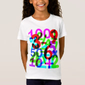 Mathe Fun farbenfrohe Zahlen Typografie T-Shirt (Vorderseite)