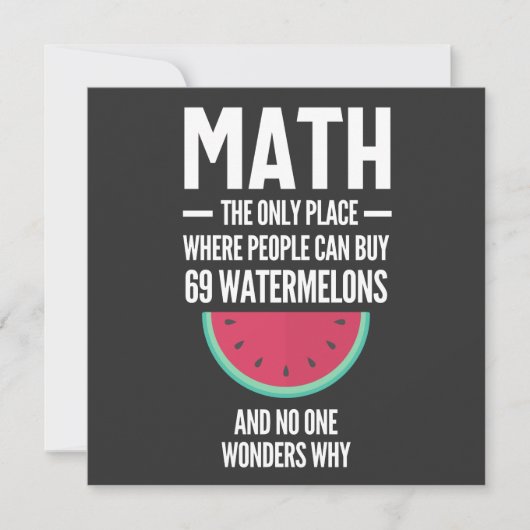Mathe. Funny Math Sarcasm Quote Geschenk Einladung (Vorderseite)
