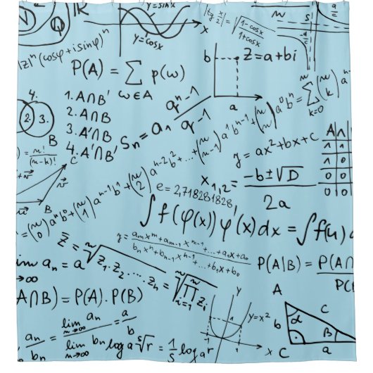 Mathe Geek, Mathematik Problem lösen Muster Duschvorhang (Vorderseite)