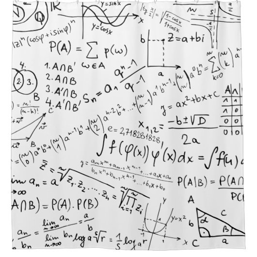 Mathe Geek, Mathematik Problem lösen Muster Duschvorhang (Vorderseite)