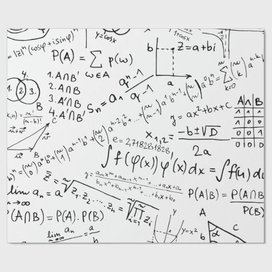 Mathe Geek, Mathematik Problem lösen Muster Geschenkpapier (Flach)