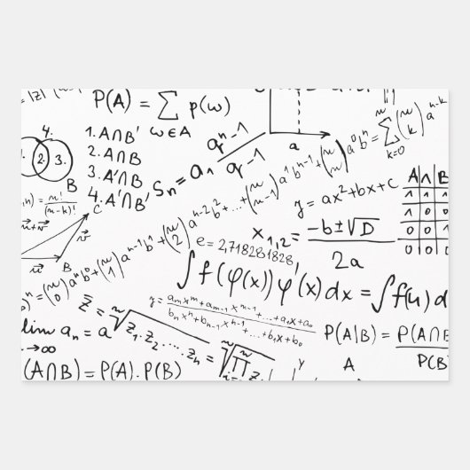 Mathe Geek, Mathematik Problem lösen Muster Geschenkpapier Set (Vorderseite 2)