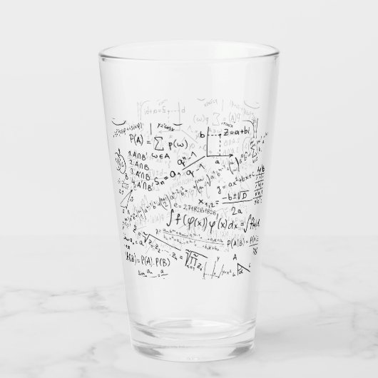 Mathe Geek, Mathematik Problem lösen Muster Glas (Rückseite)