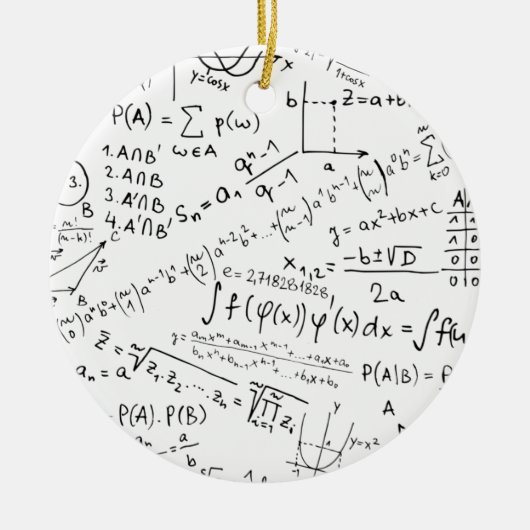 Mathe Geek, Mathematik Problem lösen Muster Keramik Ornament (Vorne)