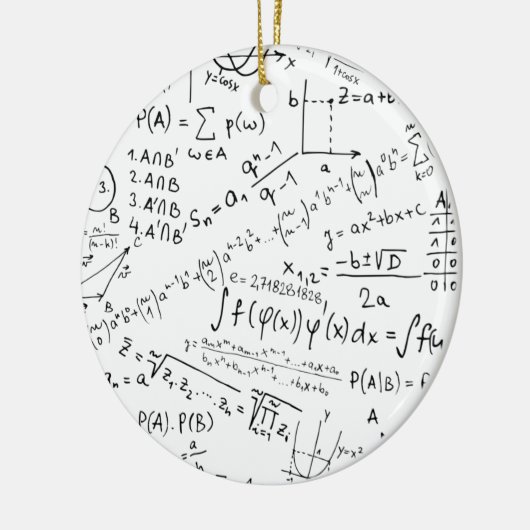 Mathe Geek, Mathematik Problem lösen Muster Keramik Ornament (Links)