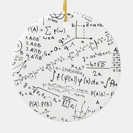 Mathe Geek, Mathematik Problem lösen Muster Keramik Ornament (Hinten)