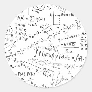 Mathe Geek, Mathematik Problem lösen Muster Runder Aufkleber
