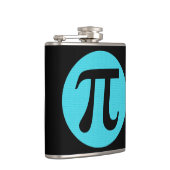 Mathe Geek Pi Symbol, blau auf schwarz Flachmann (Rechts)