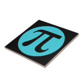 Mathe Geek Pi Symbol, blau auf schwarz Fliese (Seite)