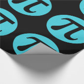 Mathe Geek Pi Symbol, blau auf schwarz Geschenkpapier (Ecke)