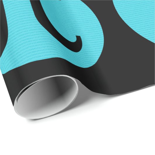 Mathe Geek Pi Symbol, blau auf schwarz Geschenkpapier (Rolleneckpunkt)