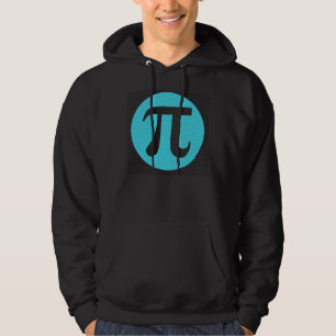 Mathe geek Pi Symbol, blau auf schwarz Hoodie