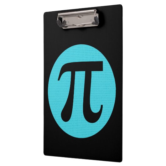 Mathe Geek Pi Symbol, blau auf schwarz Klemmbrett (Links)