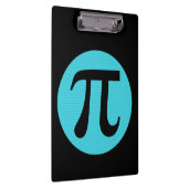 Mathe Geek Pi Symbol, blau auf schwarz Klemmbrett (Rechts)