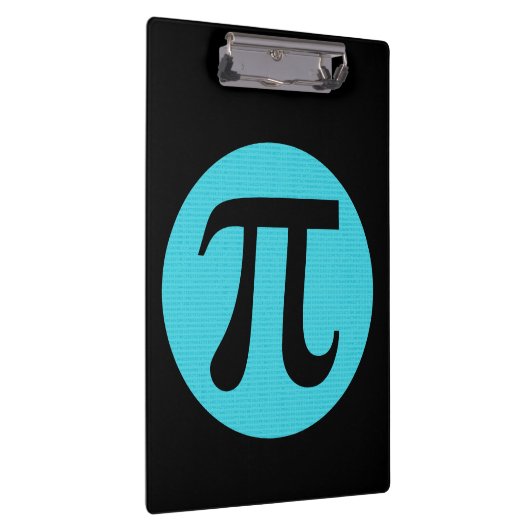 Mathe Geek Pi Symbol, blau auf schwarz Klemmbrett (Rechts)