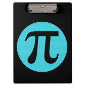 Mathe Geek Pi Symbol, blau auf schwarz Klemmbrett (Vorderseite)
