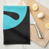 Mathe Geek Pi Symbol, blau auf schwarz Küchentuch (Viertel Falte)
