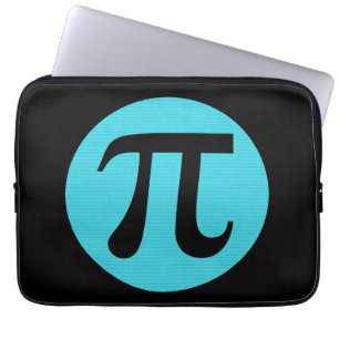 Mathe Geek Pi Symbol, blau auf schwarz Laptopschutzhülle
