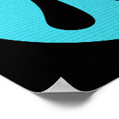 Mathe Geek Pi Symbol, blau auf schwarz Poster (Ecke)