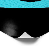 Mathe Geek Pi Symbol, blau auf schwarz Poster (Ecke)