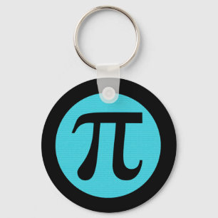 Mathe Geek Pi Symbol, blau auf schwarz Schlüsselanhänger