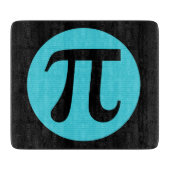 Mathe Geek Pi Symbol, blau auf schwarz Schneidebrett (Vorderseite)