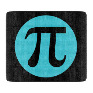 Mathe Geek Pi Symbol, blau auf schwarz Schneidebrett