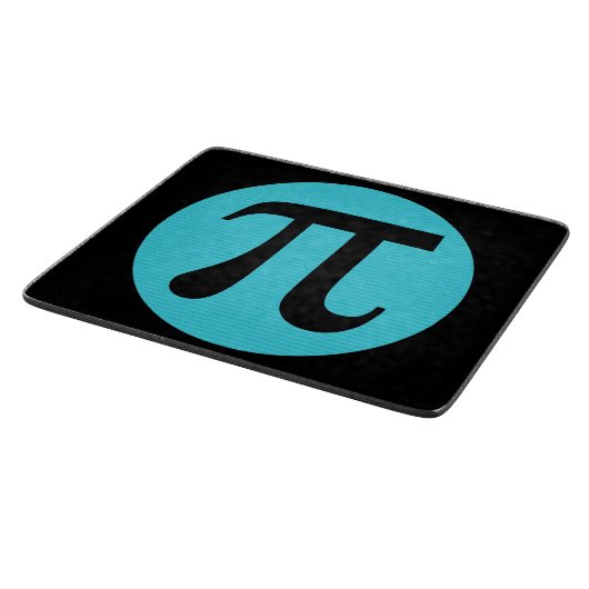 Mathe Geek Pi Symbol, blau auf schwarz Schneidebrett (Ecke)