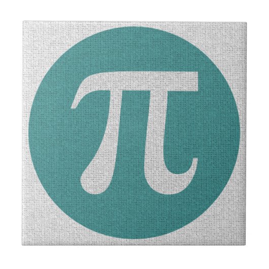 Mathe Geek Pi Symbol, blauer Kreis und Ziffern. Fliese (Vorderseite)