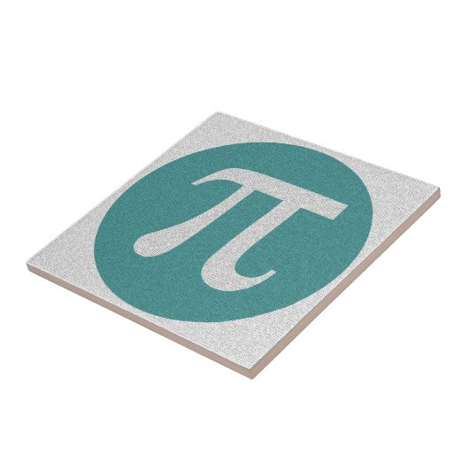 Mathe Geek Pi Symbol, blauer Kreis und Ziffern. Fliese (Seite)