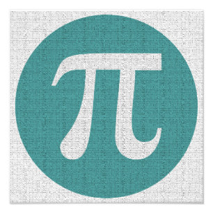 Mathe Geek Pi Symbol, blauer Kreis und Ziffern. Fotodruck