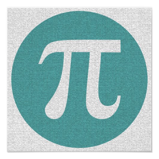 Mathe Geek Pi Symbol, blauer Kreis und Ziffern. Fotodruck (Vorne)