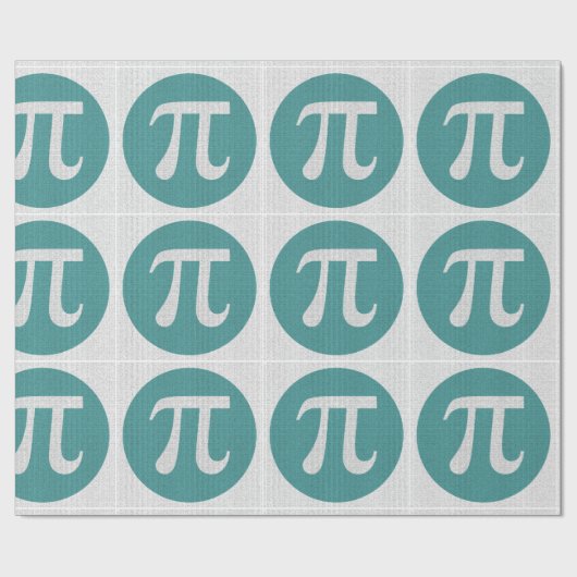 Mathe Geek Pi Symbol, blauer Kreis und Ziffern. Geschenkpapier (Flach)