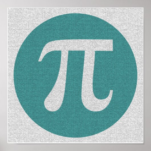 Mathe Geek Pi Symbol, blauer Kreis und Ziffern. Poster (Vorne)