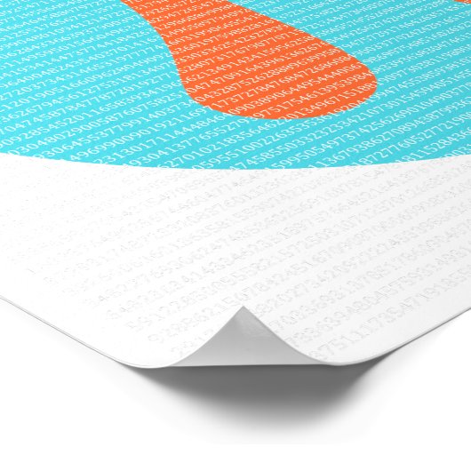 Mathe-Geek-Pi-Symbol, orange und blau Poster (Ecke)