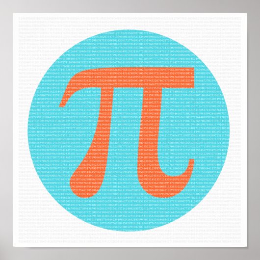 Mathe-Geek-Pi-Symbol, orange und blau Poster (Vorne)