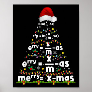 Mathe-Gleichung Frohe Weihnachten Lehrer Weihnacht Poster