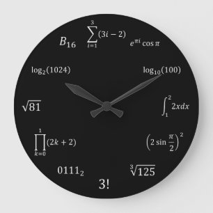 Mathe-Gleichungen und Anmerkungen Große Wanduhr