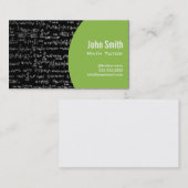 Mathe-Gleichungs-Mathe-Tutor-Visitenkarte (Grün) Visitenkarte (Vorne/Hinten)