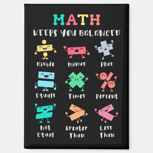 Mathe hält dich im Gleichgewicht Magnet (Vorderseite)