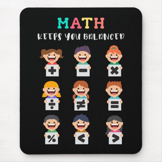 Mathe hält dich im Gleichgewicht Mousepad (Vorne)