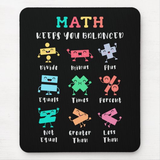 Mathe hält dich im Gleichgewicht Mousepad (Vorne)