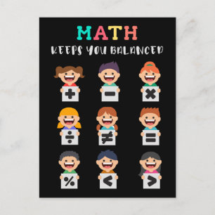Mathe hält dich im Gleichgewicht Postkarte