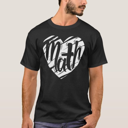 Mathe Heart Mathematiker Lehrer Liebe Valent T-Shirt (Vorderseite)