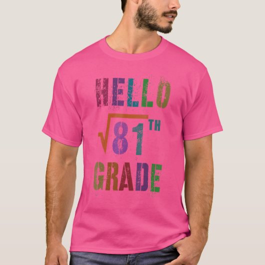 Mathe Hello 9th Grade Square Root 81 Stud Teacher T-Shirt (Vorderseite)