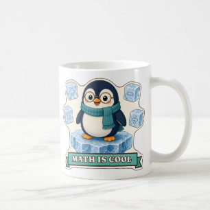 Mathe ist cooler Pinguin mit Mathe-Symbol-Würfeln Kaffeetasse