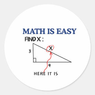 Mathe ist einfach Finden Sie X Hier ist es Lustige Runder Aufkleber